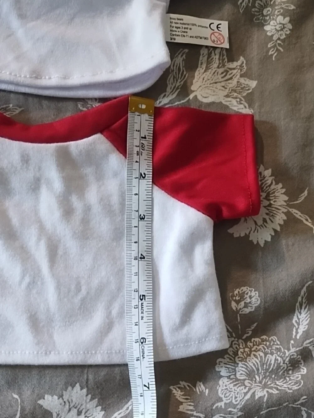 Small Dog White Tee with Red Raglan Sleeves - Classic Pet Shirt